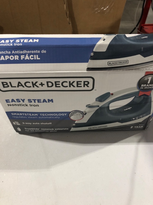 Photo 1 of BLACK+DECKER Easy Steam Compact Iron, IR40V , Blue Anti-Drip with SmartSteam & Auto Shut Off