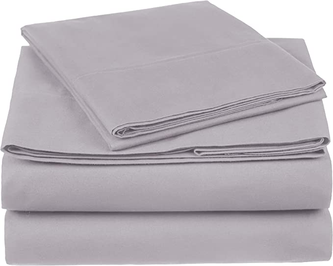 Photo 1 of Amazon Brand – Pinzon 300 Thread Count Organic Cotton Bed Sheet Set - Twin, Dove Grey