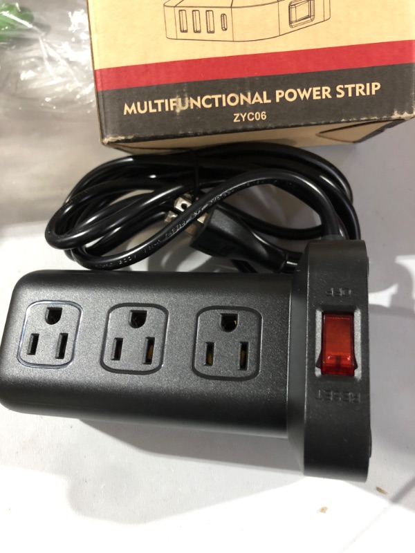 Photo 3 of Extension Cord with Multiple Outlets Surge Protector Mini Power Strip Tower Travel 12 AC 4 USB (1 USB C) Power Strip with USB Ports Surge Protector Tower 6.5FT Hi