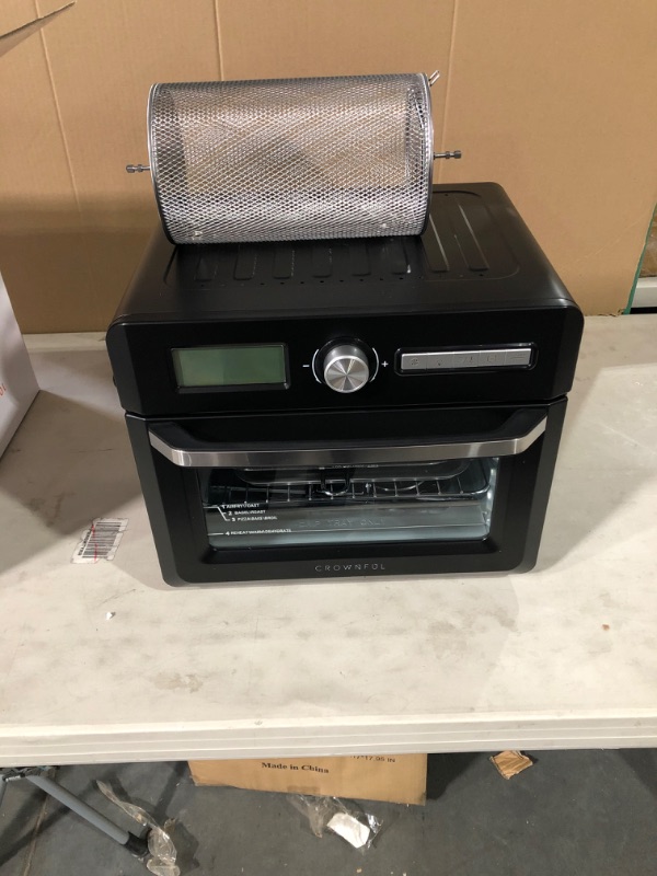 Photo 1 of CROWNFUL 19 Quart Air Fryer Toaster Oven, Convection Roaster with Rotisserie & Dehydrator, 10-in-1 Countertop Oven, Original Recipe and 8