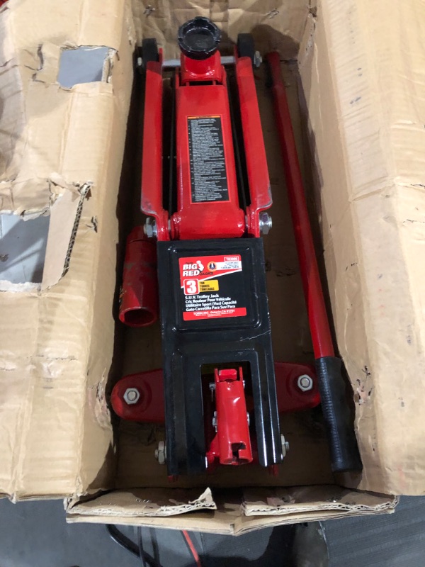 Photo 2 of BIG RED T83006 Torin Hydraulic Trolley Service/Floor Jack with Extra Saddle (Fits: SUVs and Extended Height Trucks): 3 Ton (6,000 lb) Capacity, Red