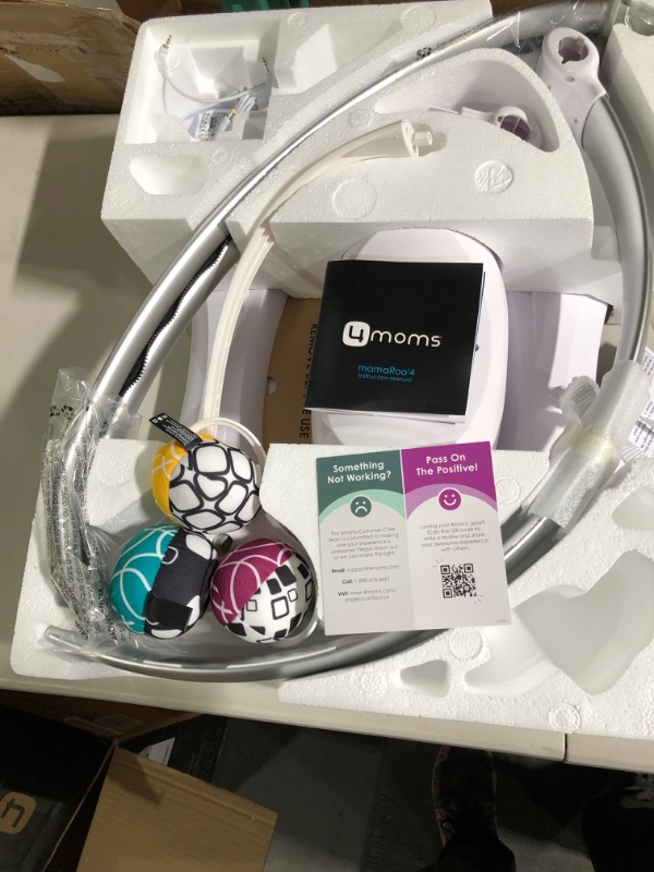 Photo 4 of 4moms MamaRoo 4 Multi-Motion Baby Swing + Safety Strap Fastener, Bluetooth Baby Swing with 5 Unique Motions, Nylon Fabric, Grey