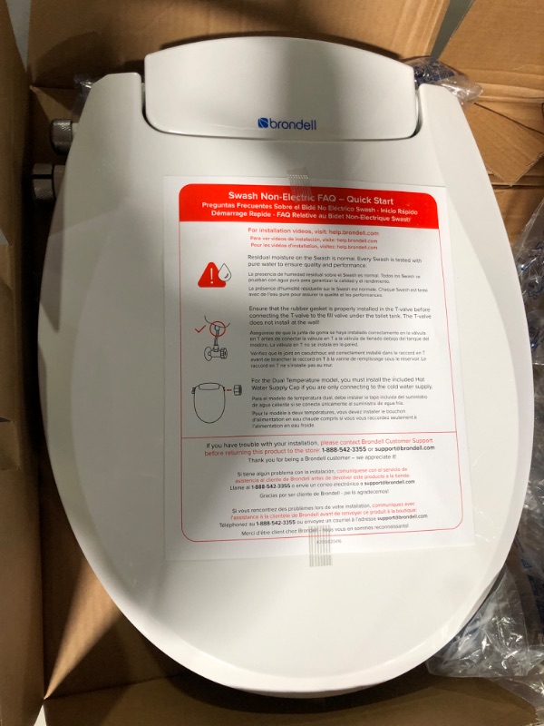 Photo 2 of Brondell Swash Ecoseat Non-Electric Bidet Toilet Seat, Fits Elongated Toilets, White