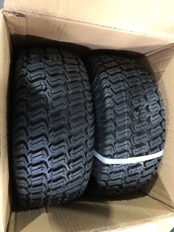 Photo 2 of 15x6.00-6" Front Tire Assembly Replacement for 100 and 300 Series John Deere Riding Mowers - 2 pack