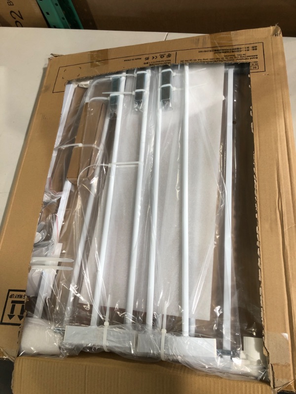 Photo 1 of Babelio Baby Gate for Doorways and Stairs, 26-40 inches Dog/Puppy Gate, Easy Install, Pressure Mounted, No Drilling, fits for Narrow and Wide Doorways, Safety Gate w/Door for Child and Pets White 26-40 Inch (Pack of 1)