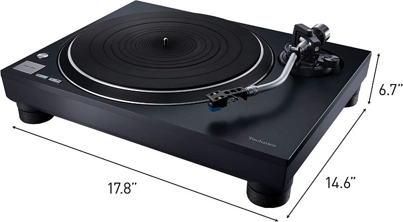 Photo 3 of Technics Turntable, Premium Class HiFi Record Player with Coreless Direct, Stable Playback, Audiophile-Grade Cartridge and Auto-Lift Tonearm, Dustcover Included – SL-100C, Black (SL-100C-K)