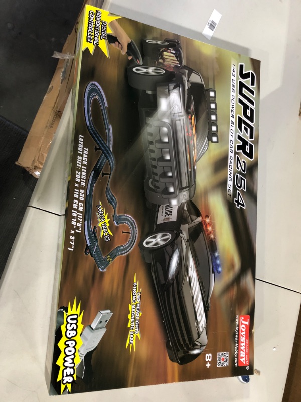 Photo 2 of Joysway: Super 254 USB Power Slot Car Racing Set, Digital Proportional Speed Controller, Highly Scaled Cars with Bright Led Headlights, For Ages 8 and up