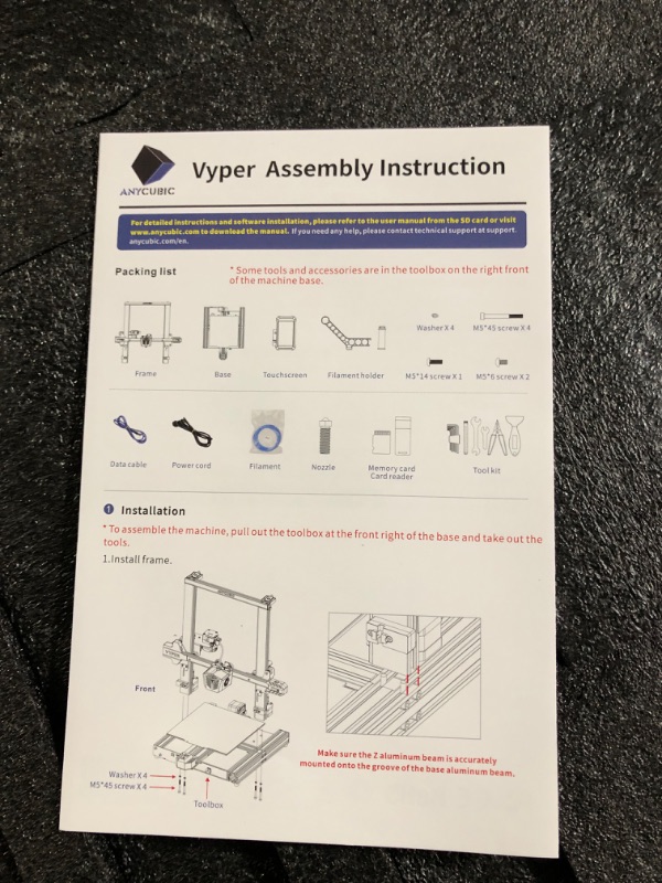 Photo 3 of ANYCUBIC Vyper 3D Printer, Auto Leveling Upgrade Fast FDM Printer Integrated Structure Design with TMC2209 32-bit Silent Mainboard, Removable Magnetic Platform, 9.6" x 9.6" x 10.2" Printing Size