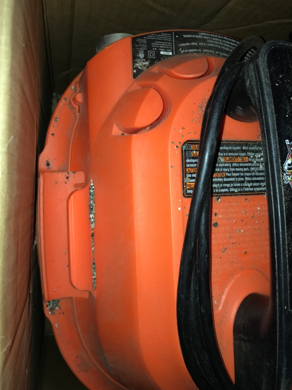 Photo 4 of !!!SEE CLERK NOTES!!!
Armor All, AA255 , 2.5 Gallon 2 Peak HP Wet/Dry Utility Shop Vacuum , Orange