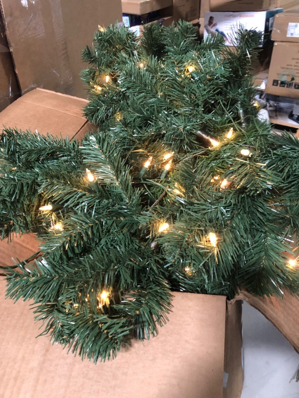 Photo 2 of  Pre-Lit Niagara Pine Medium Artificial Christmas Tree-Clear Lights, 3'19", Green