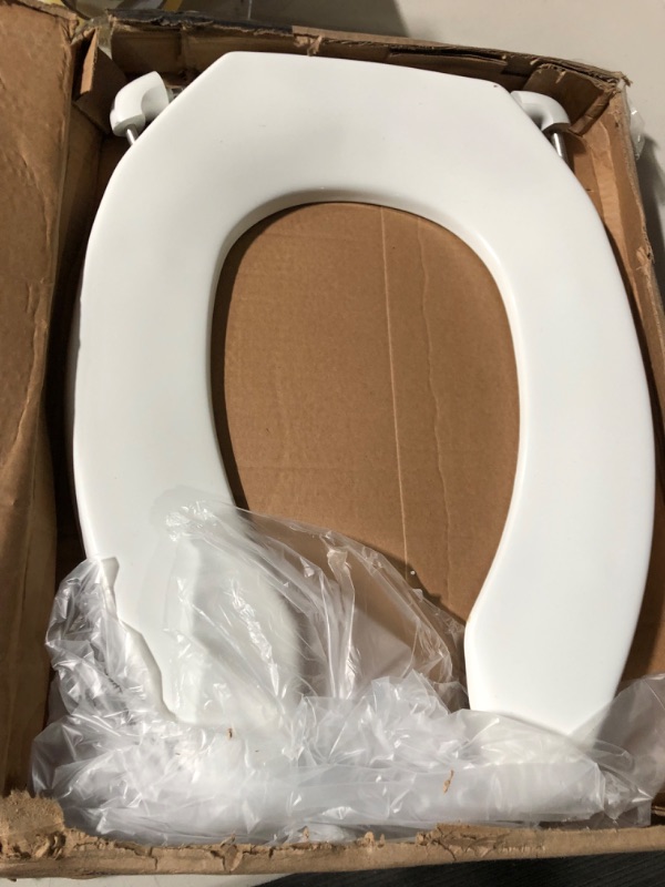 Photo 2 of BEMIS 1955CT Commercial Heavy Duty Open Front Toilet Seat, White 