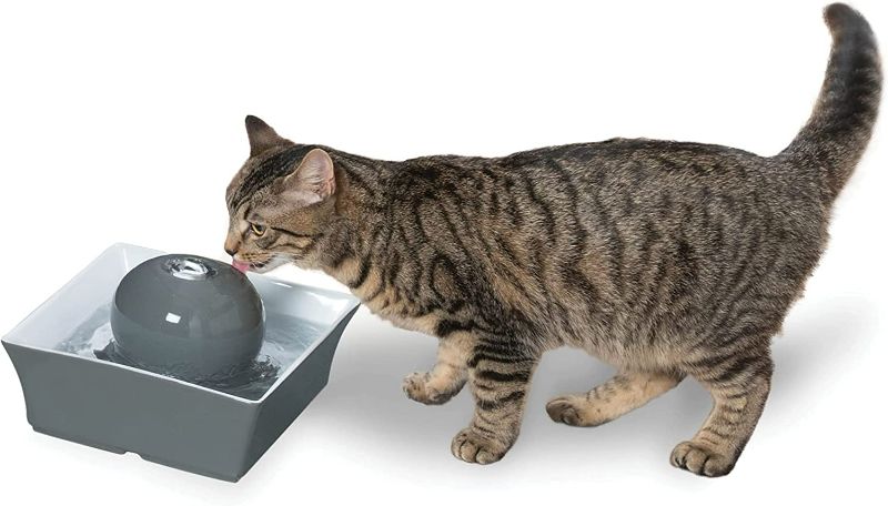 Photo 1 of **PARTS ONLY**
PetSafe Drinkwell Seascape Ceramic Pet Water Fountain - Quiet Automatic Water Dispenser for Cats and Small Dogs with Filters Included - 70 Ounce (2 Liter) - Dishwasher Safe - Square Modern Design