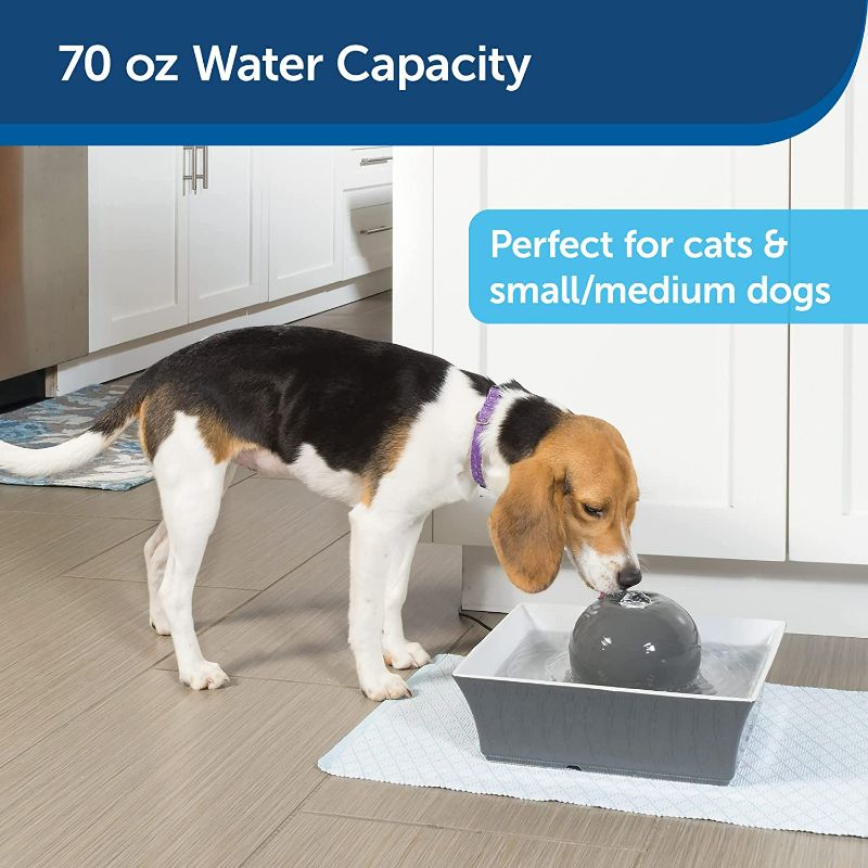 Photo 2 of **PARTS ONLY**
PetSafe Drinkwell Seascape Ceramic Pet Water Fountain - Quiet Automatic Water Dispenser for Cats and Small Dogs with Filters Included - 70 Ounce (2 Liter) - Dishwasher Safe - Square Modern Design