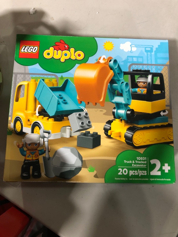 Photo 2 of LEGO DUPLO Town Truck & Tracked Excavator 10931 Building Toy Set for Preschool Kids, Toddler Boys and Girls Ages 2+ (20 Pieces)