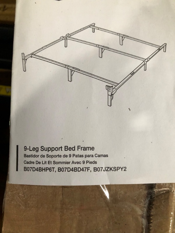 Photo 2 of Amazon Basics Metal Bed Frame, 9-Leg Base for Box Spring and Mattress - Full, 74.5 x 53.5-Inches, Tool-Free Easy Assembly