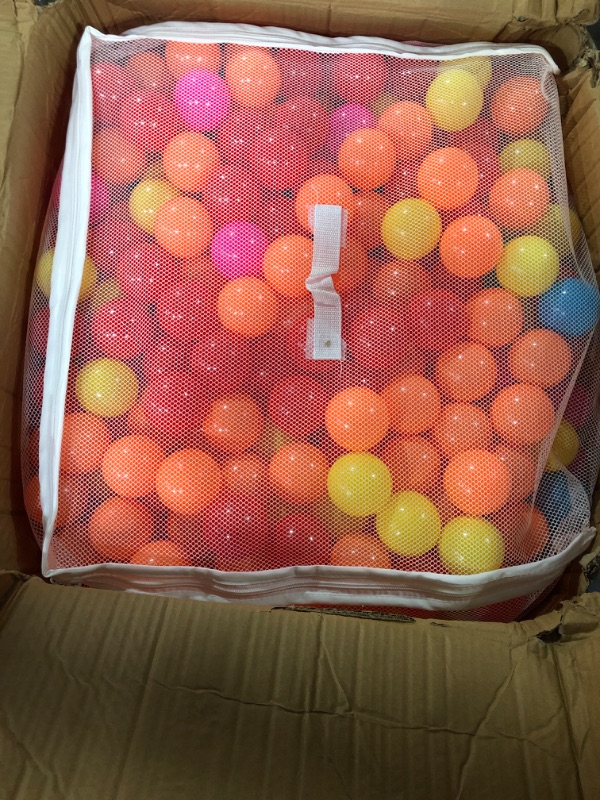 Photo 2 of Free Crush-Proof Plastic Pit Balls with Storage Bag, Toddlers Kids 12+ Months, 6 Bright Colors