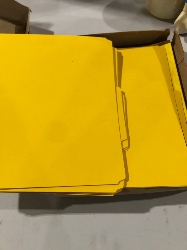 Photo 2 of Smead Pressboard Classification File Folder with SafeSHIELD Fasteners, 2 Dividers, 2" Expansion, Letter Size, Yellow, 10 per Box (14034)