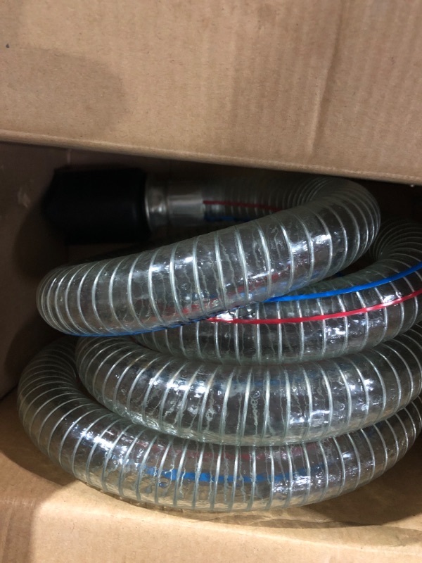 Photo 3 of 1 Inch Suction Hose for Fuel Transfer Pump with Threaded Couplings Oil Diesel Kerosene Transfer Hose Tube 6 Feet Length 1 Inch Blue