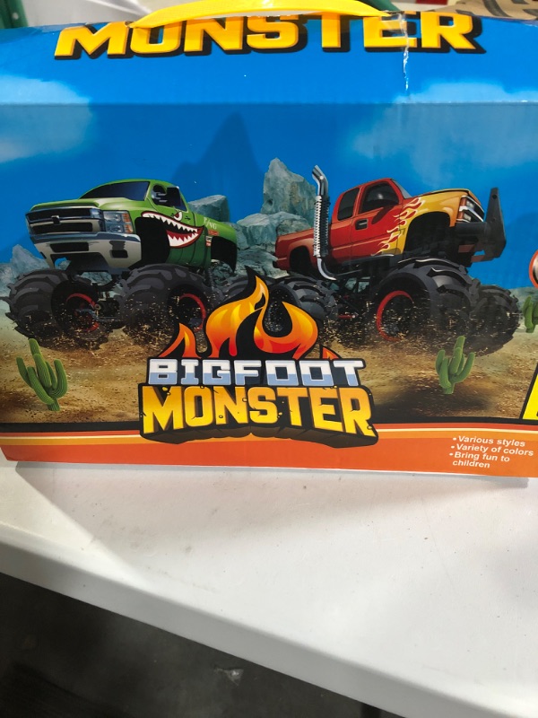 Photo 2 of Oriate Monster Trucks Playset for Boys, Include 6 Pack Chaos Diecast Monster Toy Vehicle Truck w/ 47"x 31" Activity Play Mat, Kids Mini Car Set for Kids Gifts Style2