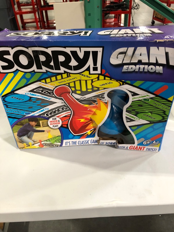 Photo 3 of Giant SORRY! Classic Family Board Game Indoor Outdoor Retro Party Activity Summer Toy with Oversized Gameboard, for Adults and Kids Ages 6 and up