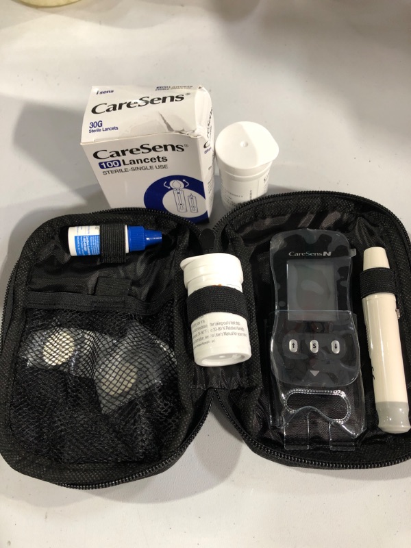 Photo 2 of CareSens N Blood Glucose Monitor Kit with 100 Blood Sugar Test Strips, 100 Lancets, 1 Blood Glucose Meter, 1 Lancing Device, Travel Case for Diabetes Testing Kit (Auto-Coding Glucometer kit with 1 Control Solution)