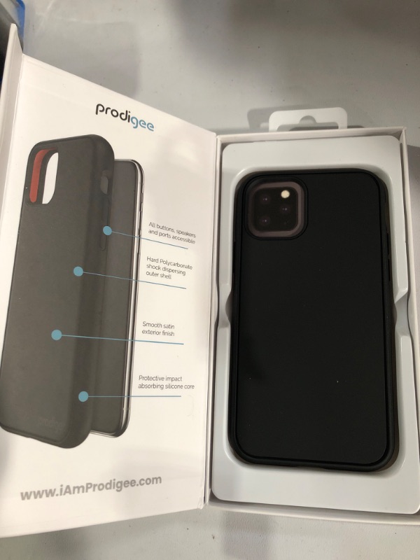 Photo 2 of *SEE NOTE* Prodigee Apple iPhone 11 Pro Case - BLACK | Safetee Series | Shockproof | 6 ft. Drop Tested | Wireless Charging Compatible | Scratch Resistant | Antiyellowing Case for iPhone 11 Pro - 5.8 inch