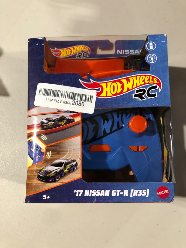 Photo 2 of Hot Wheels RC Car, Remote-Control 2017 Nissan GT-R in 1:64 Scale, Works On and Off Hot Wheels Track, Includes Track Adapter???? 2021 Nissan GTR