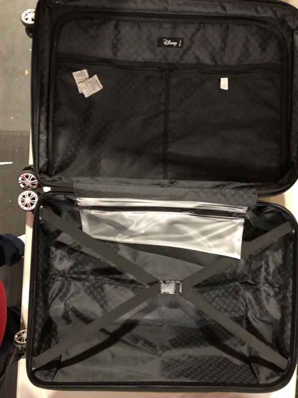 Photo 2 of FUL Disney Minnie Mouse 25 Inch Rolling Luggage, Pink Floral Hardshell Suitcase with Wheels, White