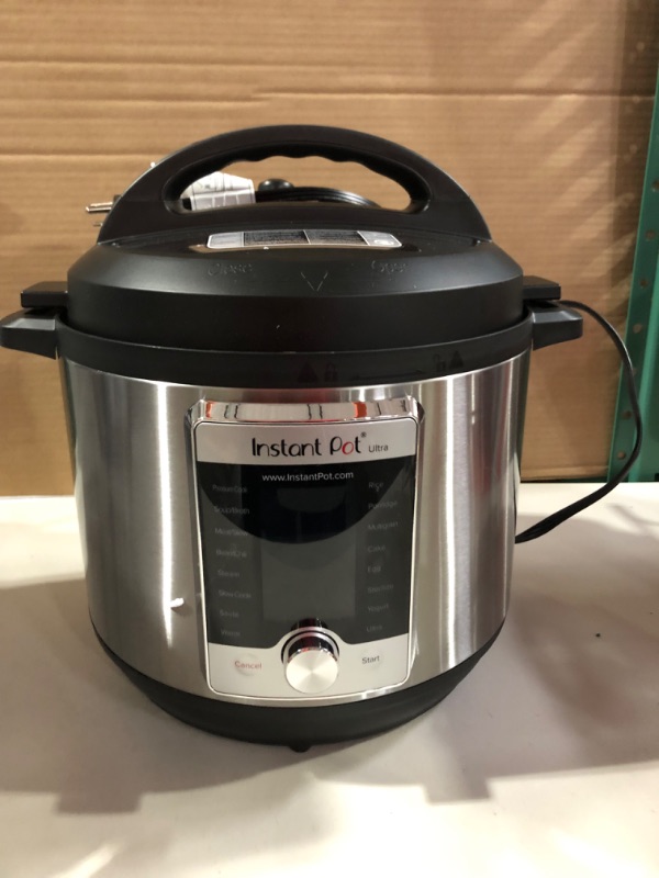 Photo 2 of Instant Pot Ultra 80 Ultra 8 Qt 10-in-1 Multi- Use Programmable Pressure Cooker, Slow Cooker, Rice Cooker, Yogurt Maker, Cake Maker, Egg Cooker, Sauté, and more, Stainless Steel/Black 8QT Ultra