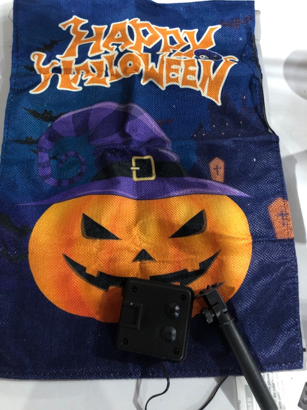 Photo 2 of Solar lighted halloween garden flags 
