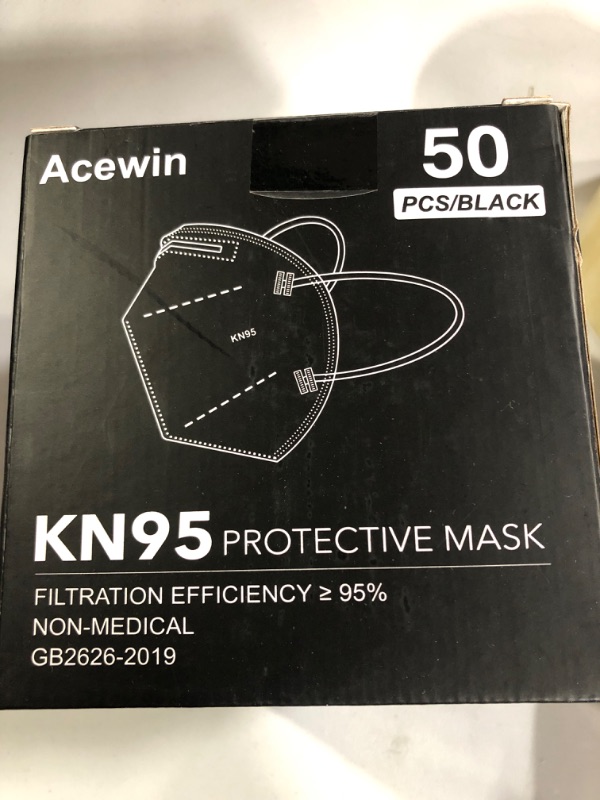 Photo 2 of Acewin KN95 Face Mask, 50 Pack Cup Dust Safety Face Masks, 5-Ply Breathable and Comfortable Safety Mask