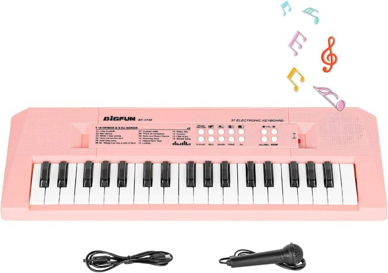 Photo 1 of Electronic Piano Keyboard 37 Key Piano for Kids Keyboard Piano with Microphone Learning Musical Toys for 3 4 5 Year Old Boys Girls Birthday Gifts Age 3-5