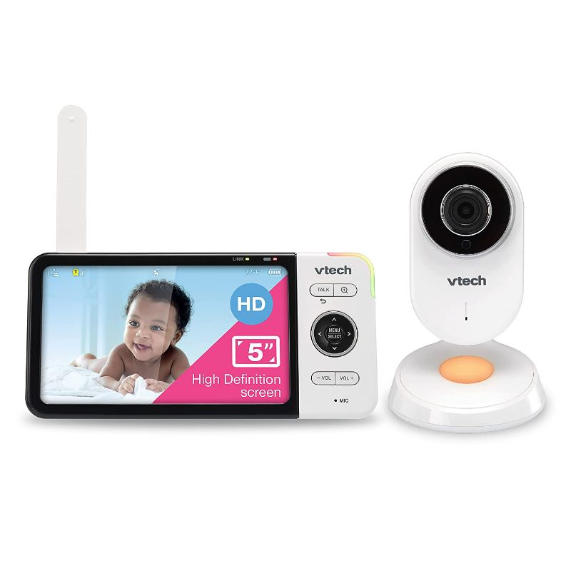 Photo 1 of VTech VM818HD Video Monitor, 5-inch 720p HD Display, Night Light, 110-degree Wide-Angle True-Color DayVision, HD No Glare NightVision, Best-in-Class 1000ft Range, 2-Way Talk