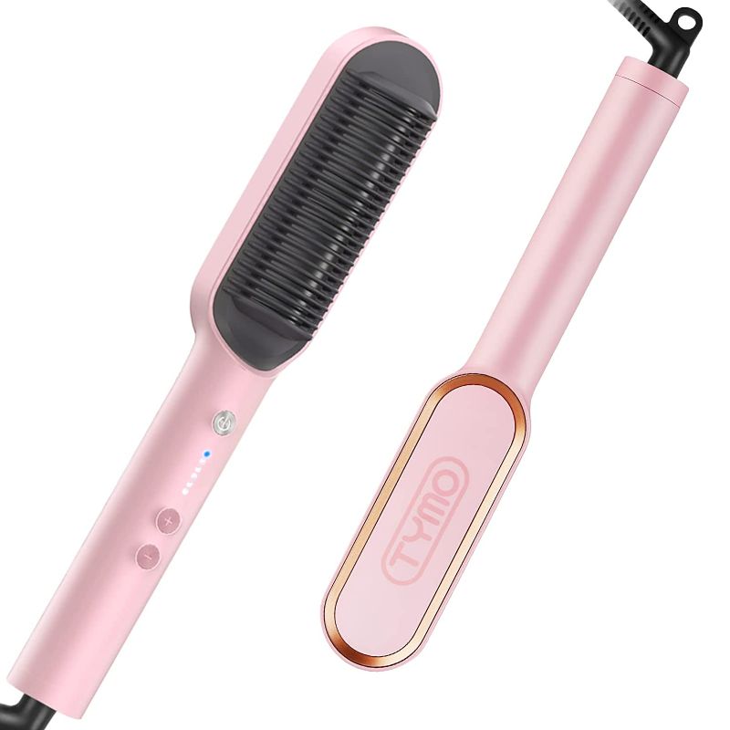 Photo 1 of  Hair Straightening Iron with Built-in Comb, 20s Fast Heating & 5 Temp Settings & Anti-Scald, Perfect for Professional Salon at Home