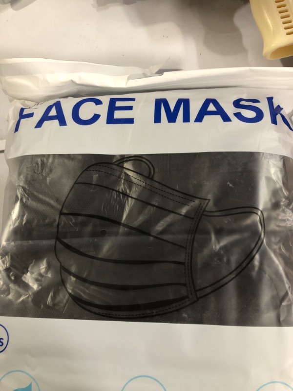 Photo 2 of 2 pack 100Pcs Disposable Face Masks, Black Face Mask, 3 Ply Disposable Mask