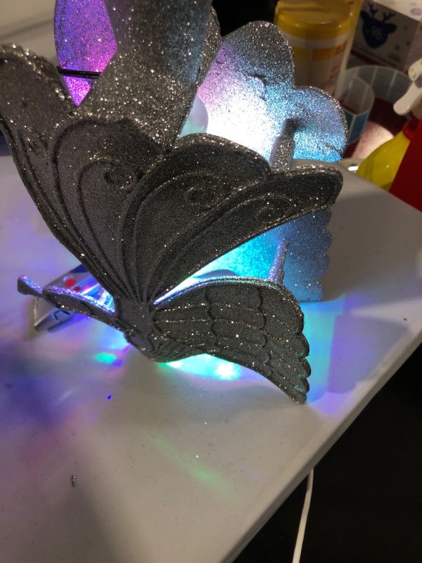 Photo 1 of Christmas Tree Topper, Angel Christmas Tree Topper Lighted with Rotating Snowflake Led Projector,3D Glittered Tree Angel Topper Night Light Christmas Tree Decorations(Silver) Angel-silver-colorful Snowflakes