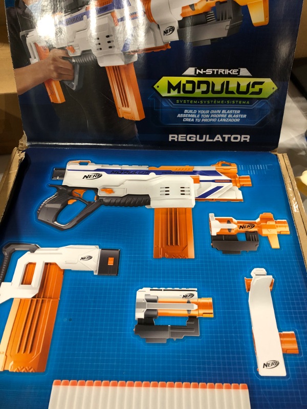 Photo 2 of Nerf Modulus Regulator Fully Motorized Blaster, 3 Firing Modes, 2X 12-Dart Clips, 24 Nerf Elite Darts, Nerf Full Auto Blaster, Kids Outdoor Toys (Amazon Exclusive) Frustration-Free Packaging