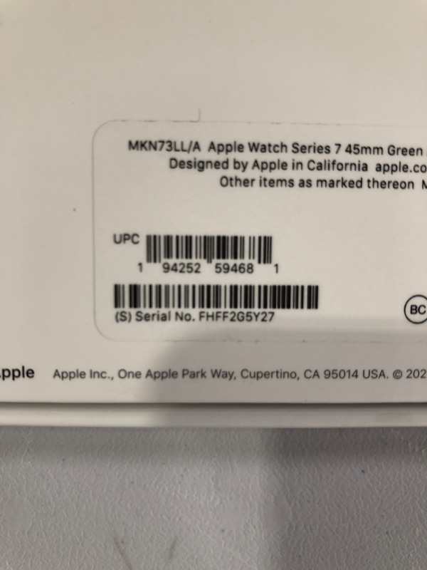 Photo 3 of **OPEN BOX** Apple Watch Series 7 GPS, 45mm Green Aluminum Case with Clover Sport Band