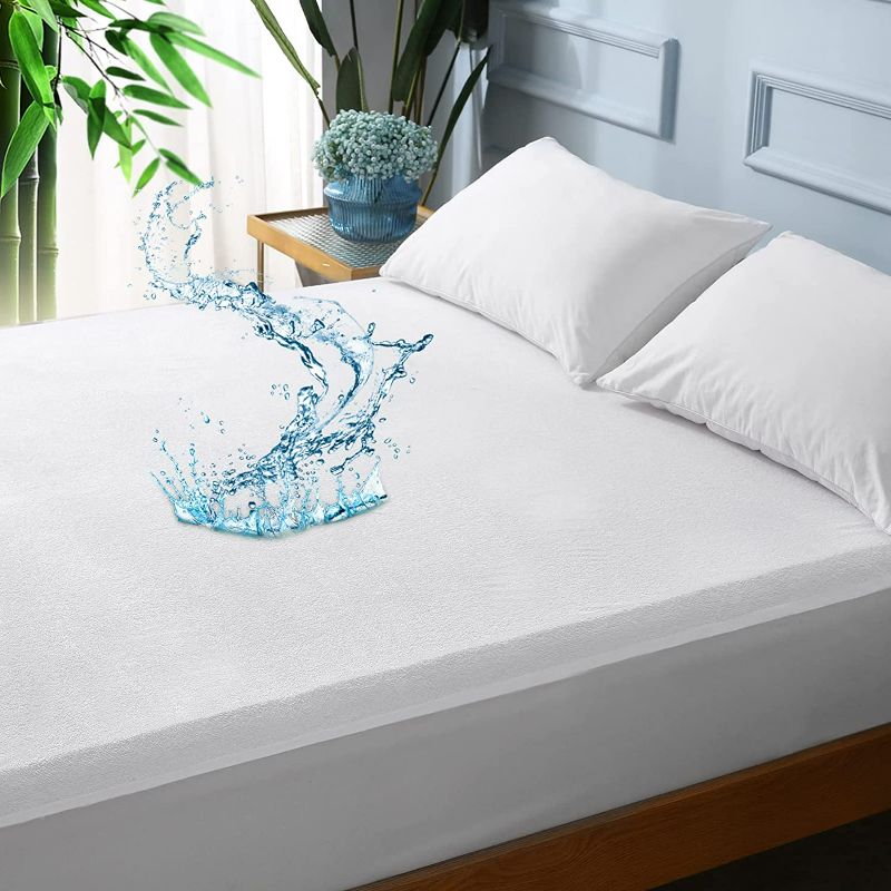 Photo 1 of Bedecor Mattress Protector King,Waterproof Bamboo Mattress Cover Protector,Cooling Fitted Bed Mattress Pad Cover Fits up to 18" Deep