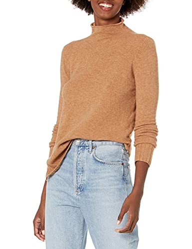 Photo 1 of Goodthreads Women's Mid-Gauge Stretch Funnel Neck Sweater, Caramel, Small
