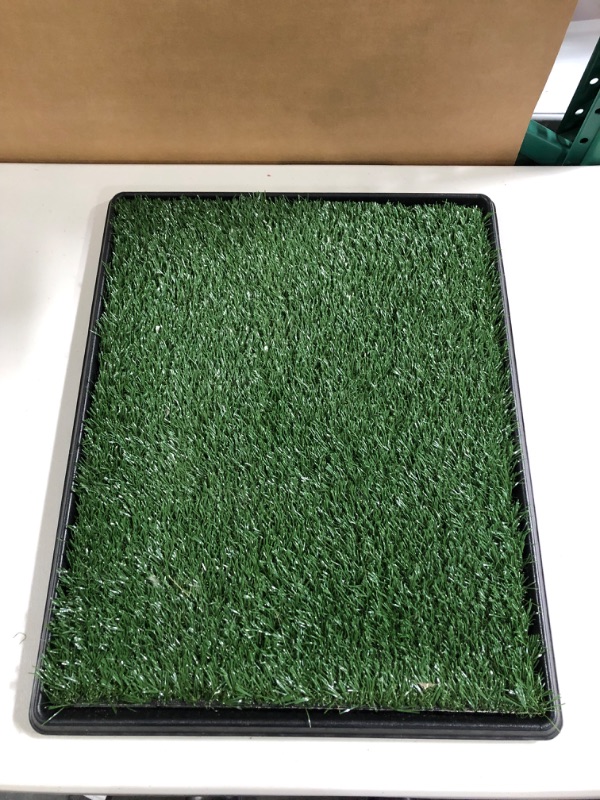 Photo 3 of Artificial Grass Puppy Pee Pad for Dogs and Small Pets - 20x25 Reusable 3-Layer Training Potty Pad with Tray - Dog Housebreaking Supplies by PETMAKER