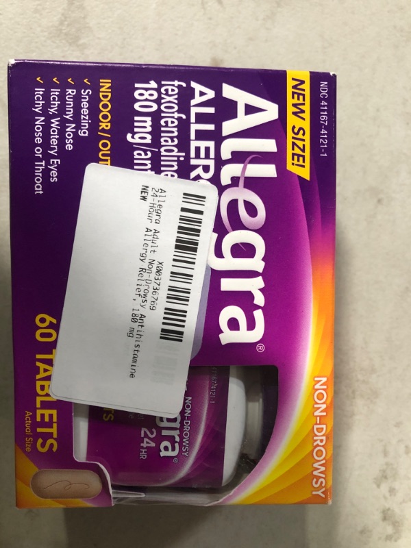 Photo 2 of Allegra Adult Non-Drowsy Antihistamine Tablets, 45-Count, 24-Hour Allergy Relief, 180 mg 45 Count (Pack of 1)