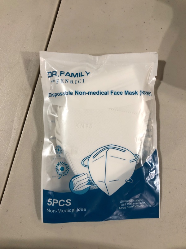 Photo 2 of Dr. Family Disposable KN95 Face Masks, Non-Woven 5-Layer Disposable Mask, Elastic Ear Loops