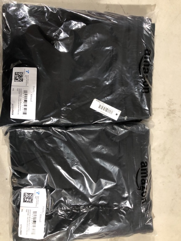 Photo 1 of Daily Ritual Women's Oversized Terry Cotton and Modal Wide Leg Pant XX-Large Black(2 pack)