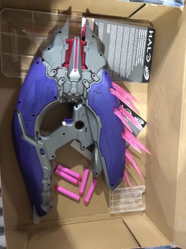 Photo 2 of NERF LMTD Halo Needler Dart-Firing Blaster, Light-Up Needles, 10-Dart Rotating Drum, 10 Elite Darts, Game Card with in-Game Content