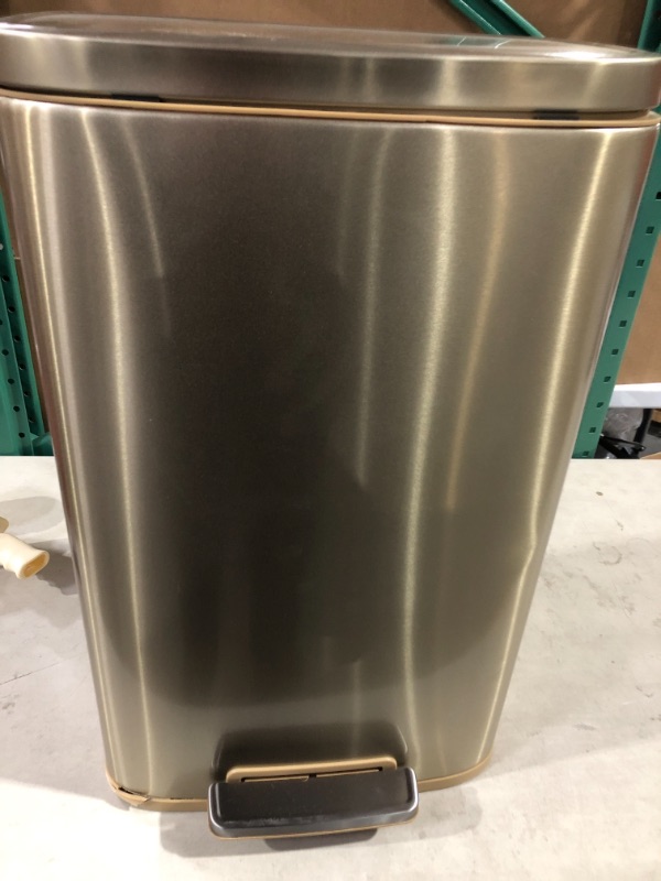 Photo 2 of 45L Rectangle Stainless Steel Step Trash Can Gold - Brightroom&#8482;