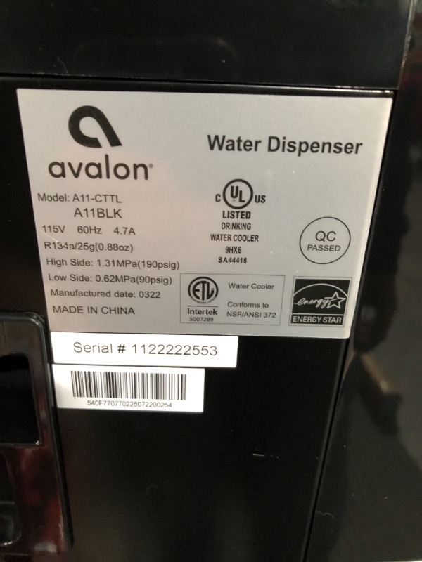 Photo 3 of Avalon Premium 3 Temperature Top Loading Countertop Water Cooler Dispenser | Black