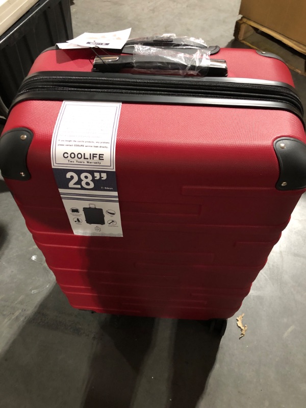 Photo 2 of 1 Coolife Luggage Expandable(only 28") Suitcase TSA Lock Spinner 20in24in28in (red)