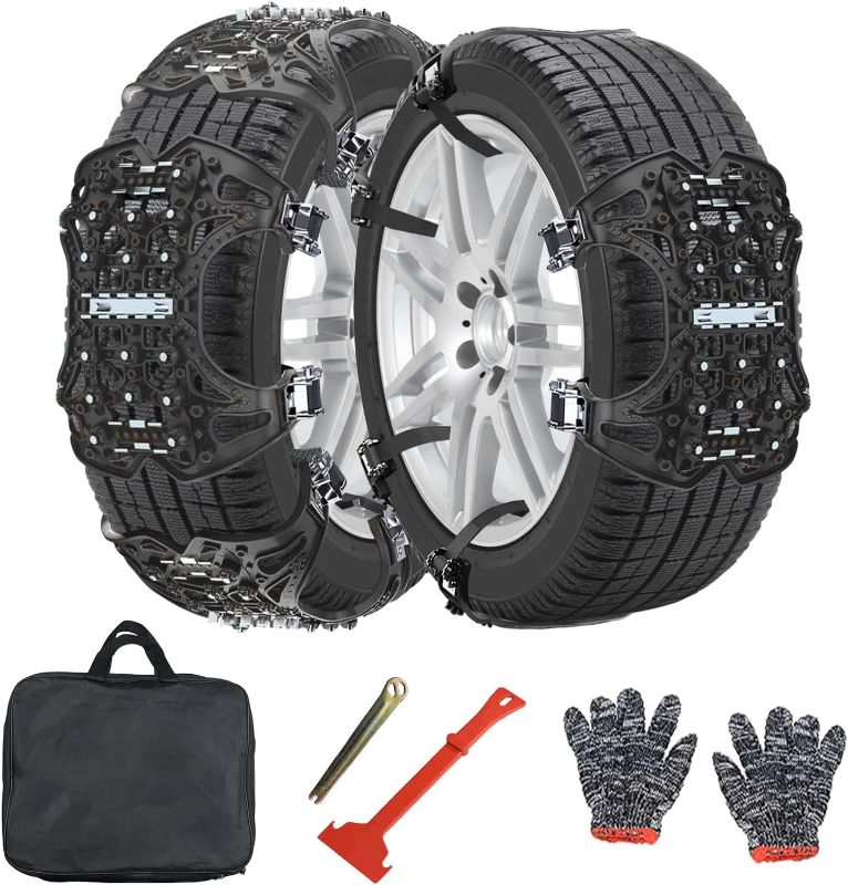 Photo 1 of Barbella 6 Pack Upgraded Snow Chains for Car, Emergency Anti Slip Tire Chains,