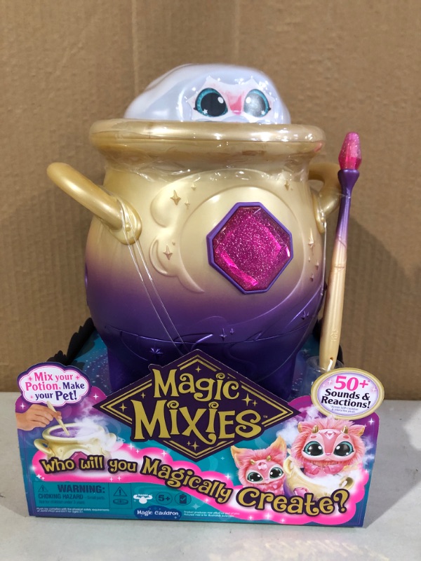 Photo 2 of Magic Mixies - Magical Misting Cauldron with Interactive Pink Plush Toy - Electronic Pets